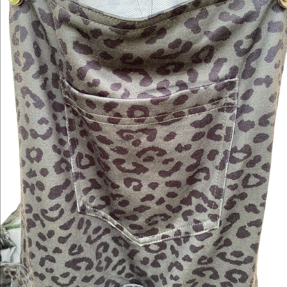 Kori Army Green Leopard Overalls/Romper sz. M - Picture 3 of 9